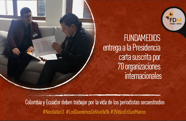 Se entrega al Secretario de la Presidencia carta de 70 organizaciones internacionales y 20 nacionales