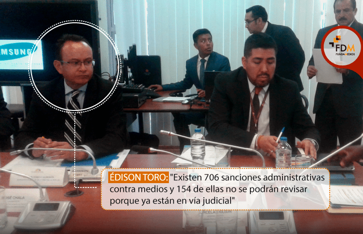 Edison Toro: «Existen 706 sanciones administrativas contra medios y 154 de ellas no se podrán revisar porque ya están en vía judicial»
