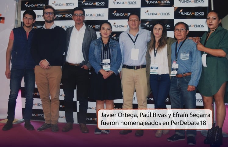 Javier Ortega, Paúl Rivas y Efraín Segarra fueron homenajeados en PerDebate18