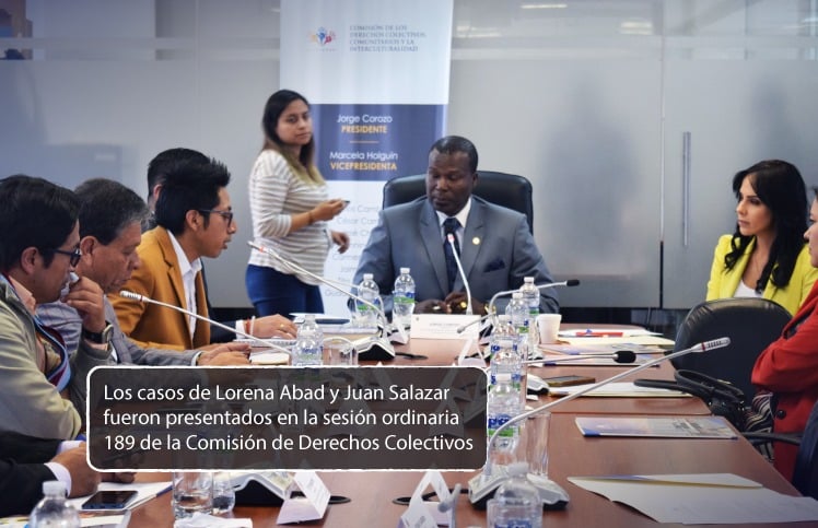 La reportera Lorena Abad y el exalcalde de Riobamba presentaron sus casos ante la Comisión de Derechos Colectivos