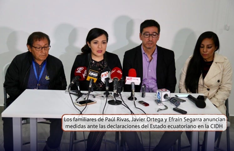 Los familiares de Paúl Rivas, Javier Ortega y Efraín Segarra anuncian medidas ante las declaraciones del Estado ecuatoriano en la CIDH
