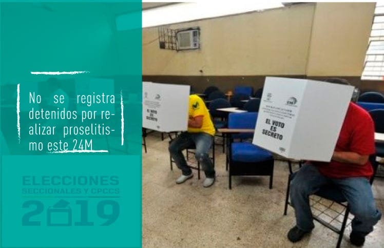 No se registra detenidos por realizar proselitismo este 24M