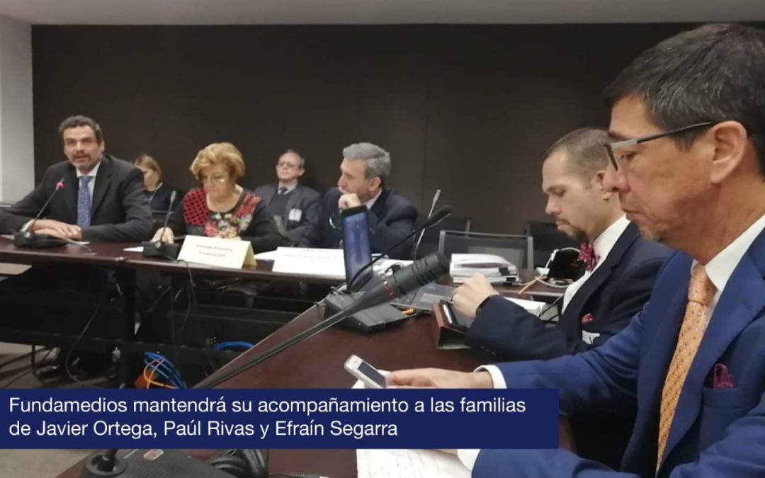 Fundamedios mantendrá su acompañamiento a las familias de Javier Ortega, Paúl Rivas y Efraín Segarra