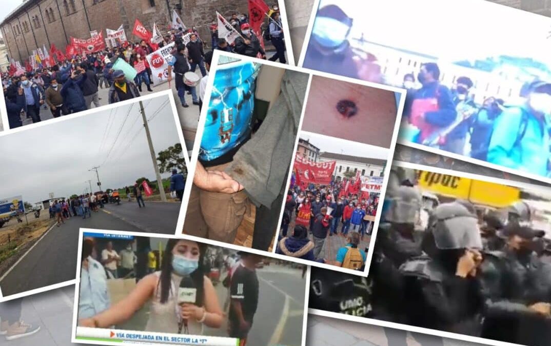 La Policía Nacional protagonizó las agresiones más fuertes contra periodistas durante el primer día de manifestaciones   