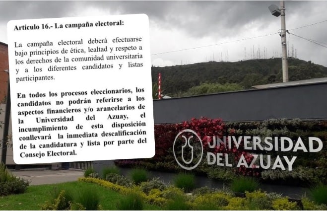 Universidad de Azuay prohíbe hablar de temas financieros en procesos electorales internos