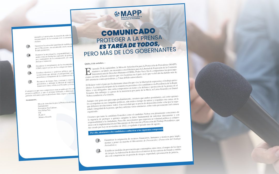 Proteger a la prensa es tarea de todos, pero más de los gobernantes