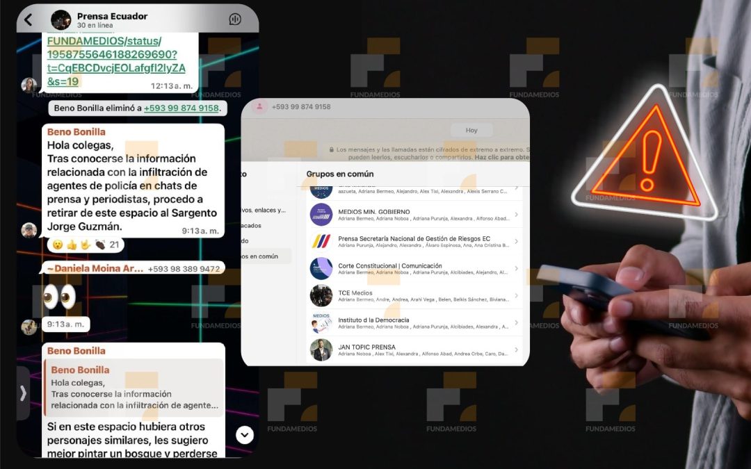Fundamedios exige explicaciones al Gobierno y autoridades de inteligencia ante la gravísima infiltración de agentes de policía en chats de prensa