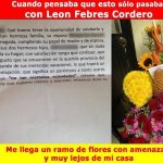 El ramo de flores con la amenaza a Crudo Ecuador