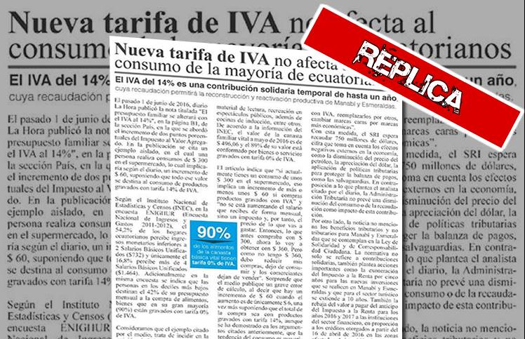 SRI impone réplica a diario y lo acusa de “incidir en la opinión ciudadana”