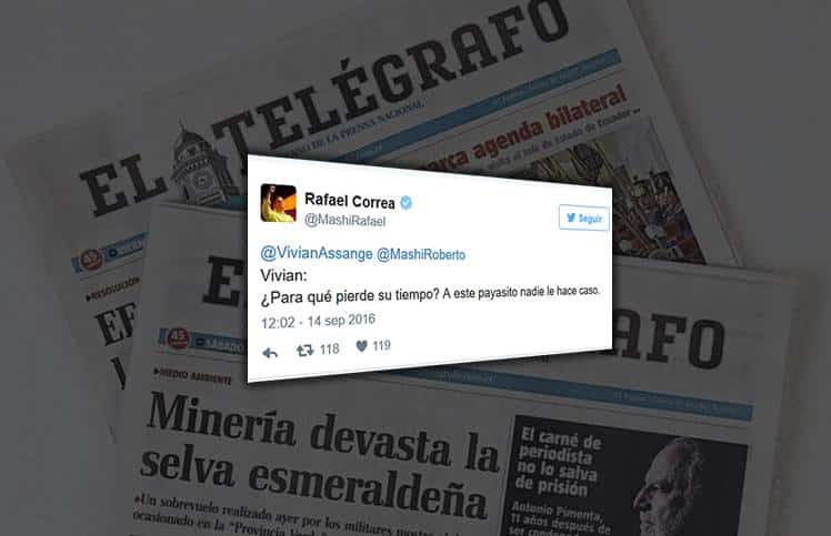 Articulista renuncia a diario estatal tras altercado en Twitter con el Presidente Correa