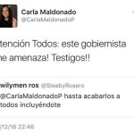 Captura Tuit amenazante