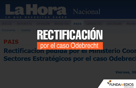 La Hora fue obligada a publicar “rectificación” sobre el caso Odebrecht
