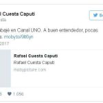 Captura de pantalla del Tuit de Cuesta Caputi