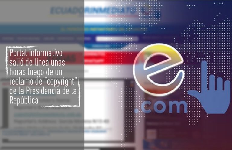 Portal informativo salió de línea unas horas luego de un reclamo de “copyright” de la Presidencia de la República