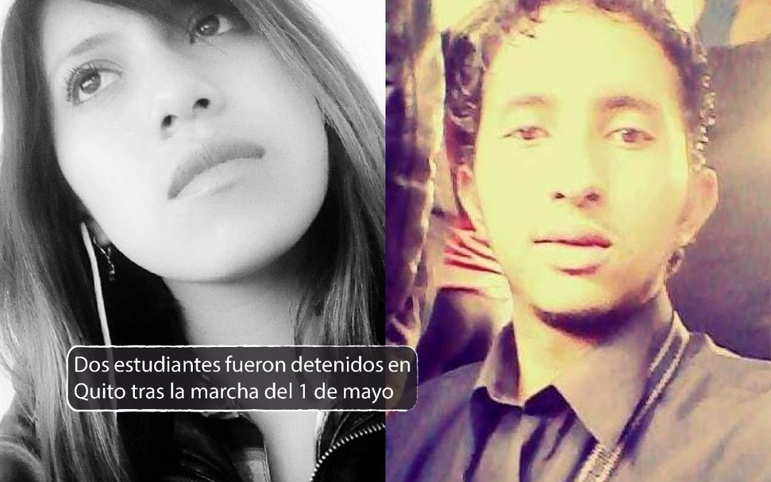 Dos estudiantes fueron detenidos en Quito tras la marcha del 1 de mayo