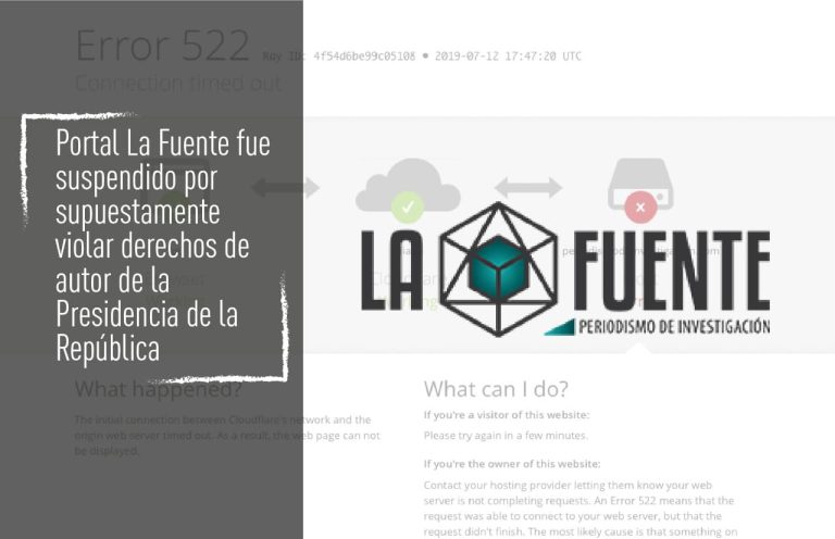 Web de La Fuente es dado de baja luego de una denuncia de la Presidencia de la República