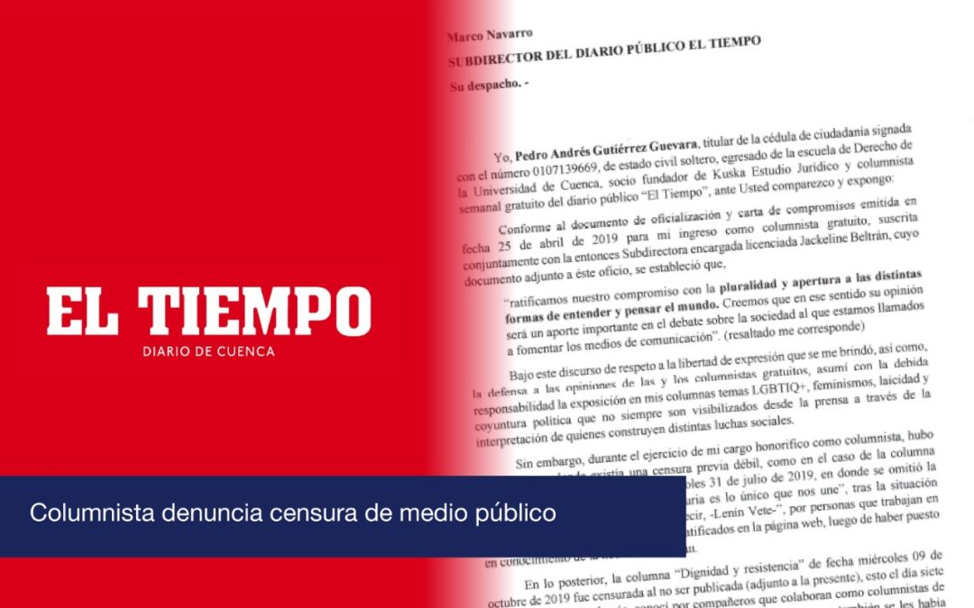Columnista denuncia censura de medio público