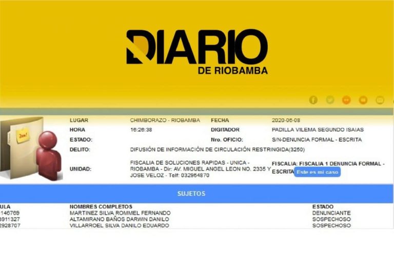 Funcionario denuncia a periodistas por difusión de información restringida