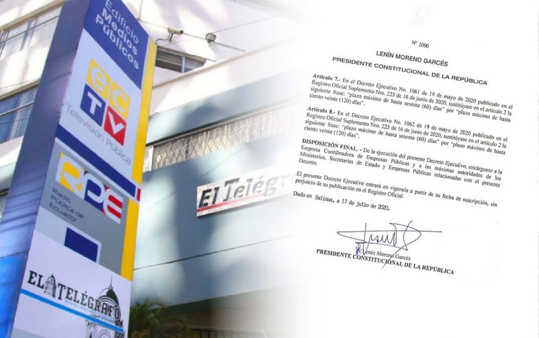 Decreto ejecutivo amplía por 60 días más el plazo para la liquidación de Medios Públicos