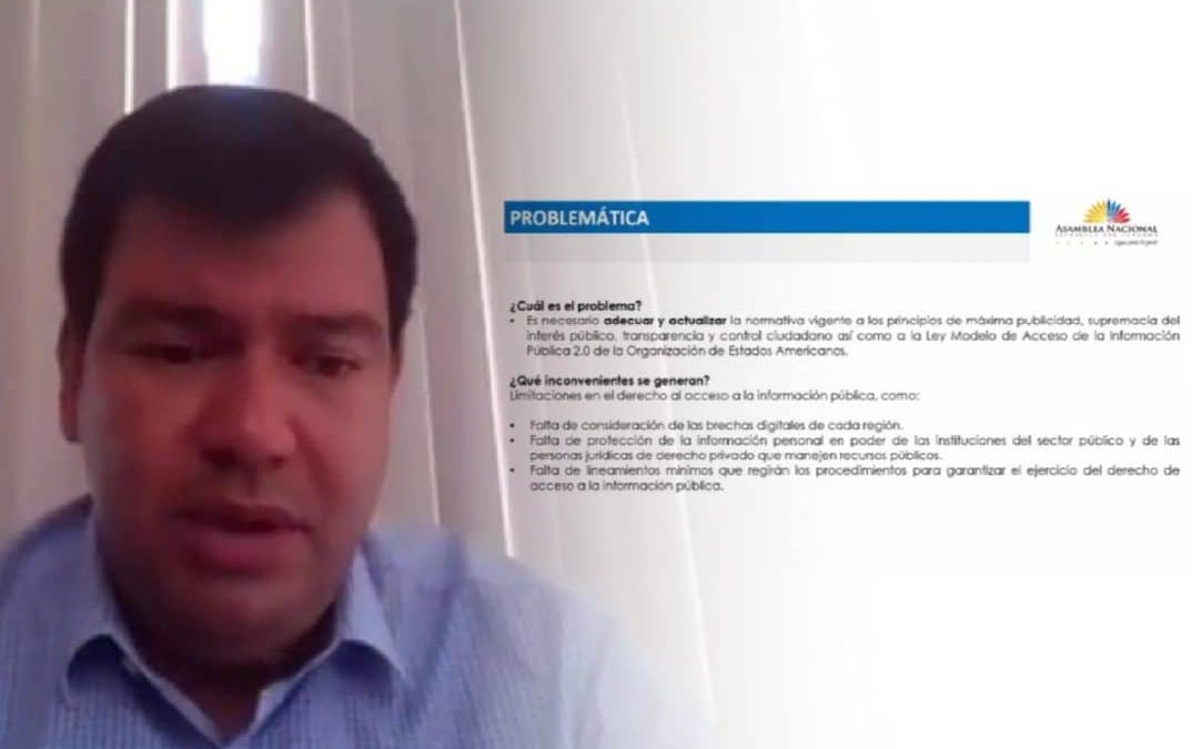 César Litardo expuso el Proyecto de Ley Orgánica de Acceso a la Información Pública ante Comisión Legislativa