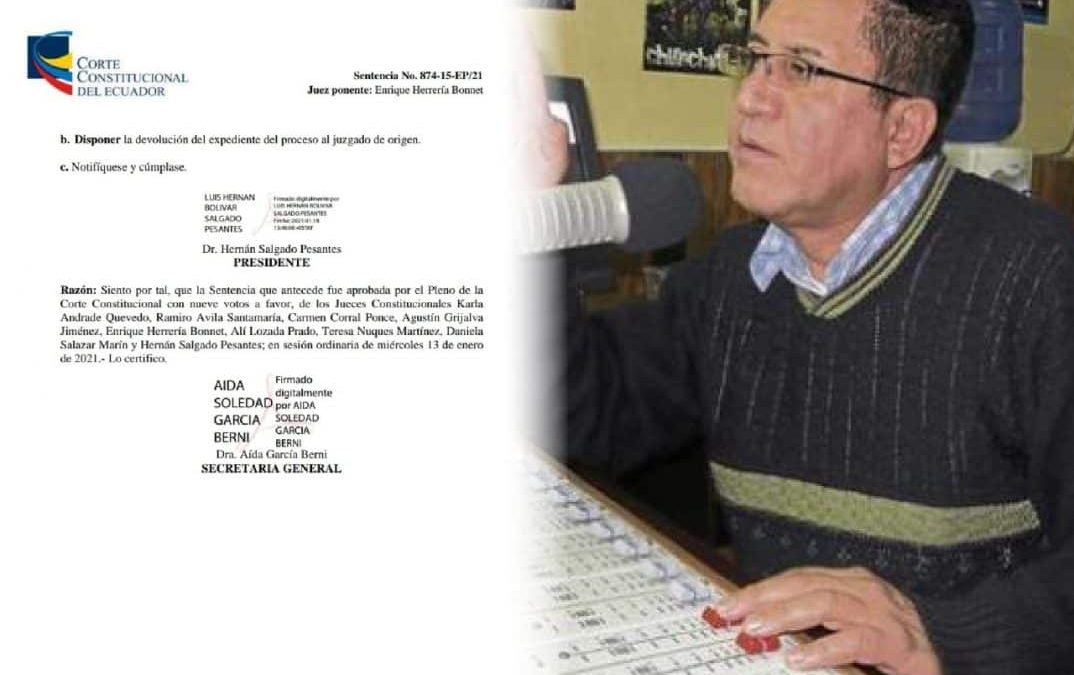 La Corte Constitucional ratifica inocencia de periodista lojano