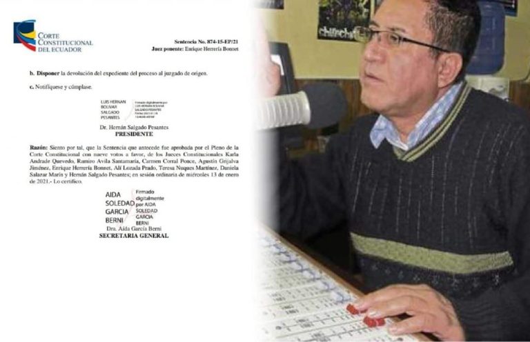 La Corte Constitucional ratifica inocencia de periodista lojano