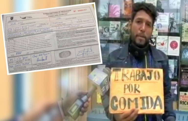 Policía de Migración multó a periodista venezolano por solicitar trabajo en la calle