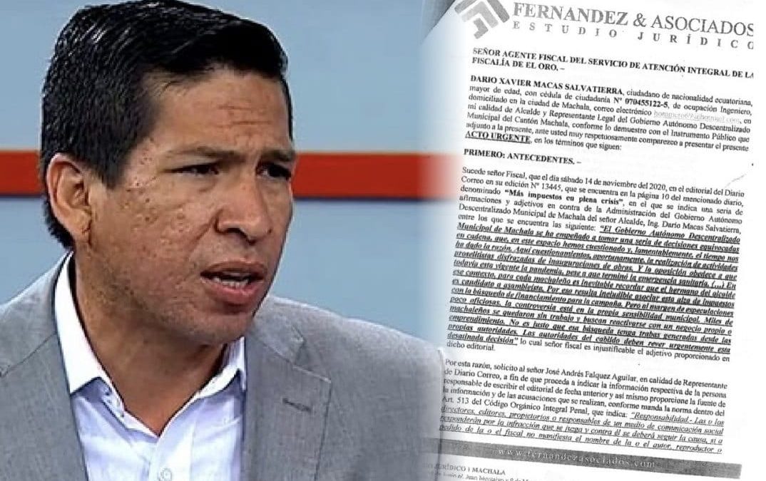 Fiscalía de Machala solicitó el  nombre de articulista a Diario Correo