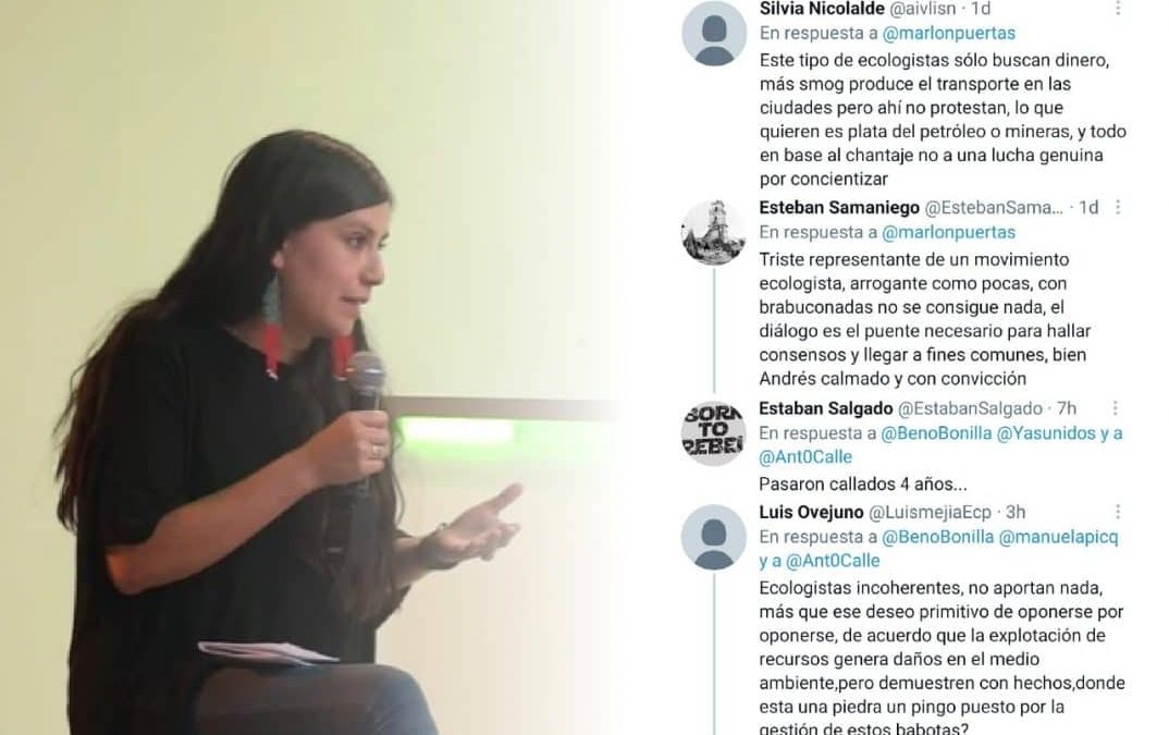 Ecologista de Yasunidos es insultada en Twitter luego de entrevista con Andrés Arauz