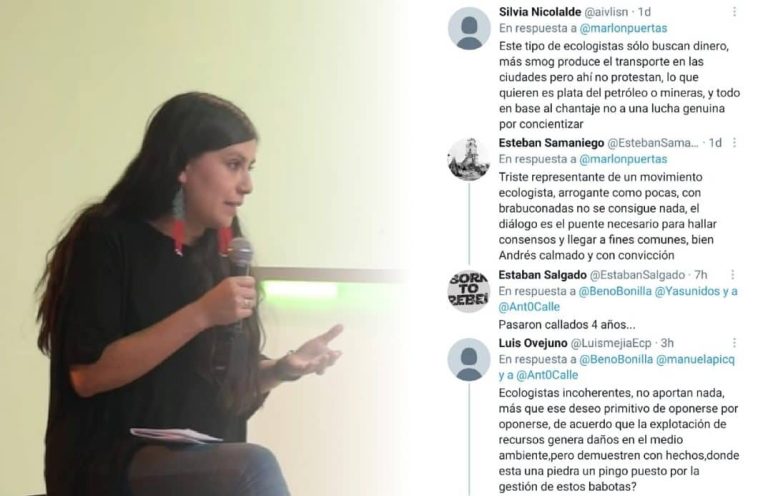 Ecologista de Yasunidos es insultada en Twitter luego de entrevista con Andrés Arauz