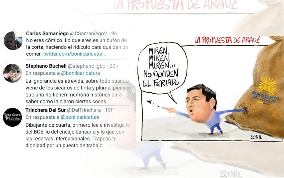 Caricaturista es insultado en Twitter por dibujo de Andrés Arauz