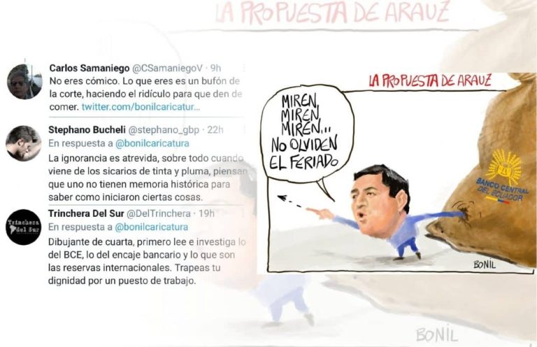 Caricaturista es insultado en Twitter por dibujo de Andrés Arauz
