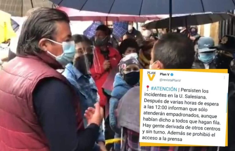 Periodista de Plan V fue impedido de realizar cobertura al interior de centro de vacunación