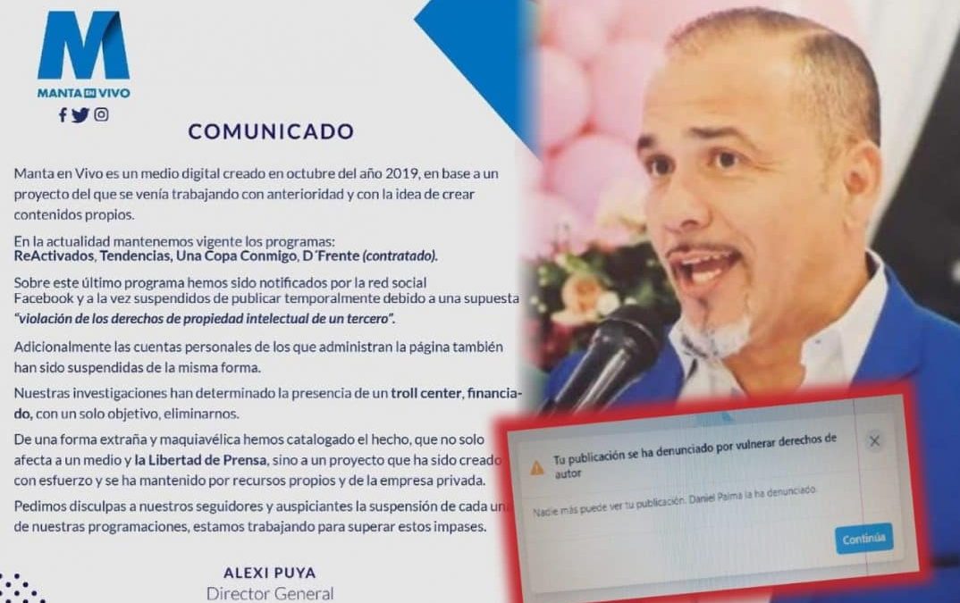 Página de Facebook de medio de comunicación en Manta no puede publicar sus contenidos