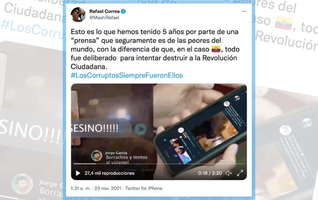 Rafael Correa emite discurso estigmatizante en contra de la prensa ecuatoriana