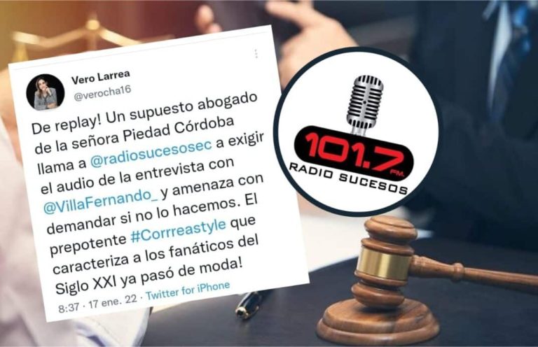 Abogado amenazó a Radio Sucesos, se identificó como defensor de Piedad Córdoba