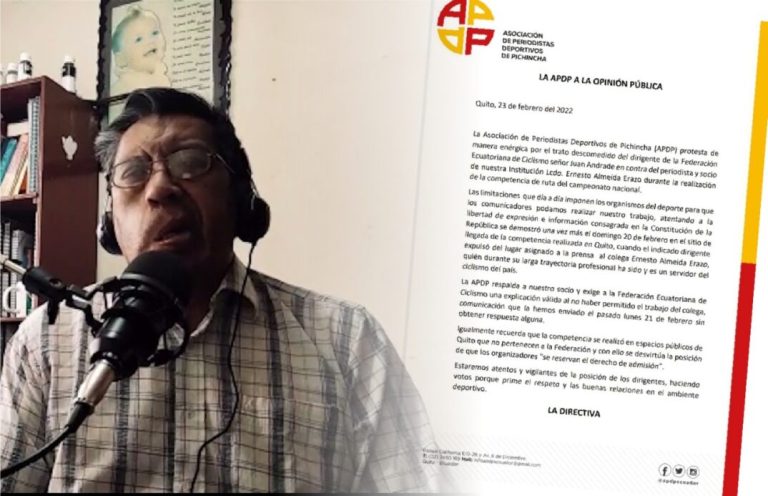 Actualización: Asociación de Periodistas Deportivos solicitó explicación a la Federación de Ciclismo sobre maltrato a periodista Ernesto Almeida