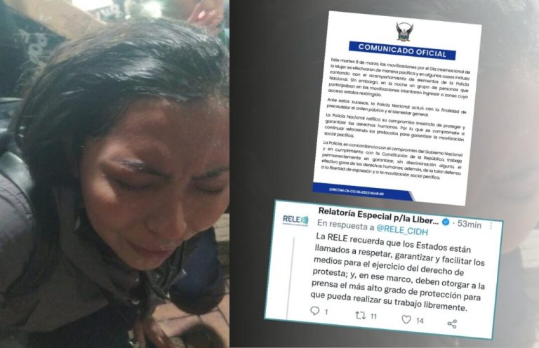Policía justifica su accionar en las marchas del 8 de Marzo, como reacción ante intento de acceso a zona restringida, Relatoría pide más protección a la prensa