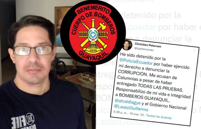 Ciudadano está encarcelado tras juicios por calumnia y daño moral impulsados por el Jefe de Bomberos de Guayaquil