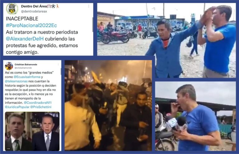 Manifestantes siguen agrediendo y amenazando a periodistas en la Sierra y la Amazonía de Ecuador