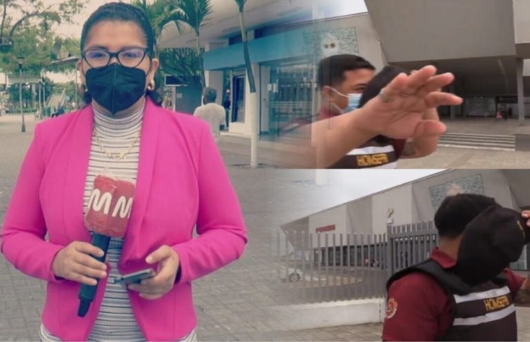 Funcionarios públicos expulsan a periodista ecuatoriana de inmediaciones de un hospital
