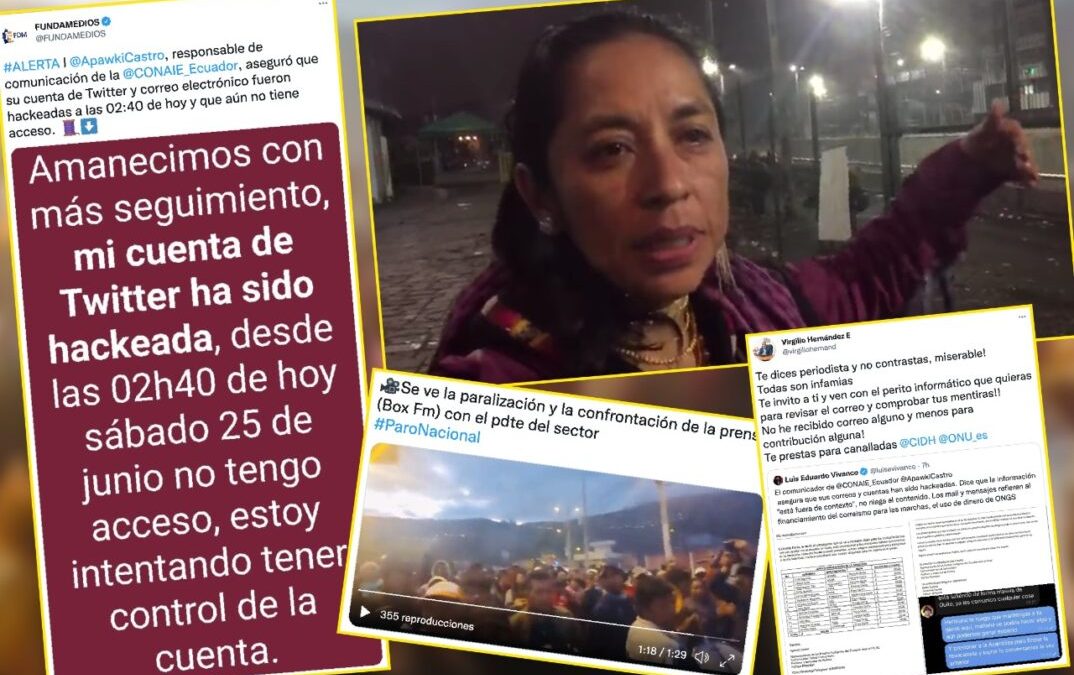 El ataque a periodistas y activistas no cesa en el paro en Ecuador