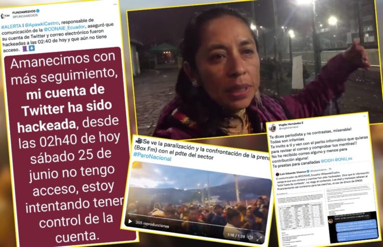 El ataque a periodistas y activistas no cesa en el paro en Ecuador