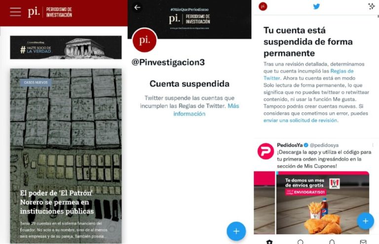 Cuenta de Twitter de portal ecuatoriano de investigación fue suspendida tras publicaciones de narcotráfico