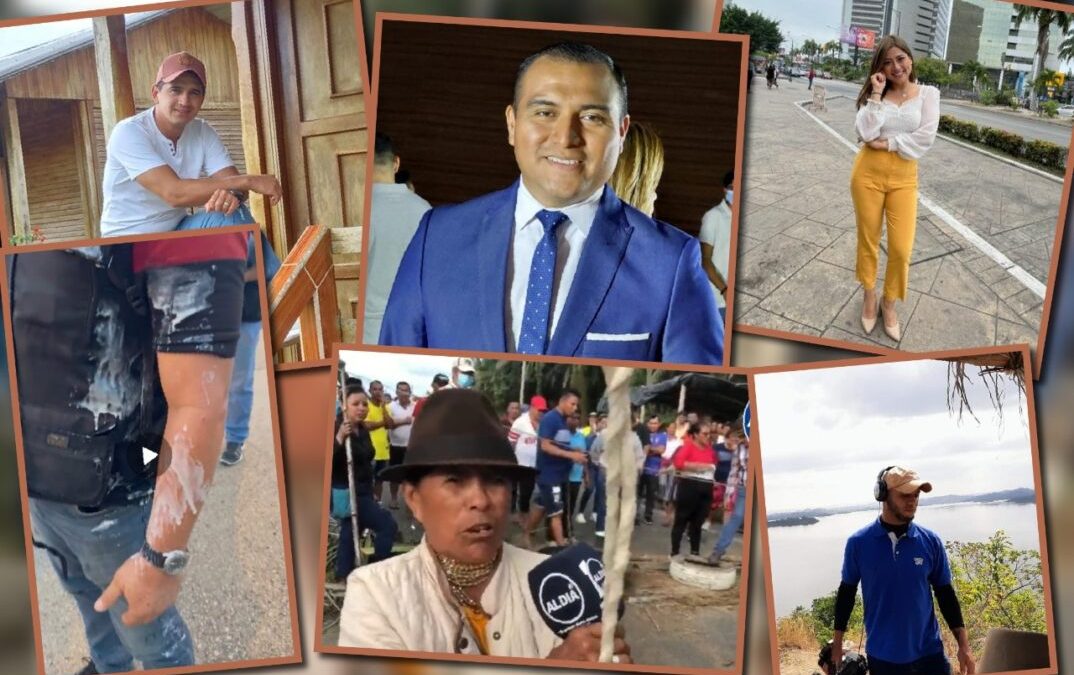 Manifestantes retuvieron a camarógrafo, amenazaron con cuchillo, lanzaron morocho y flagelaron a periodistas en Ecuador