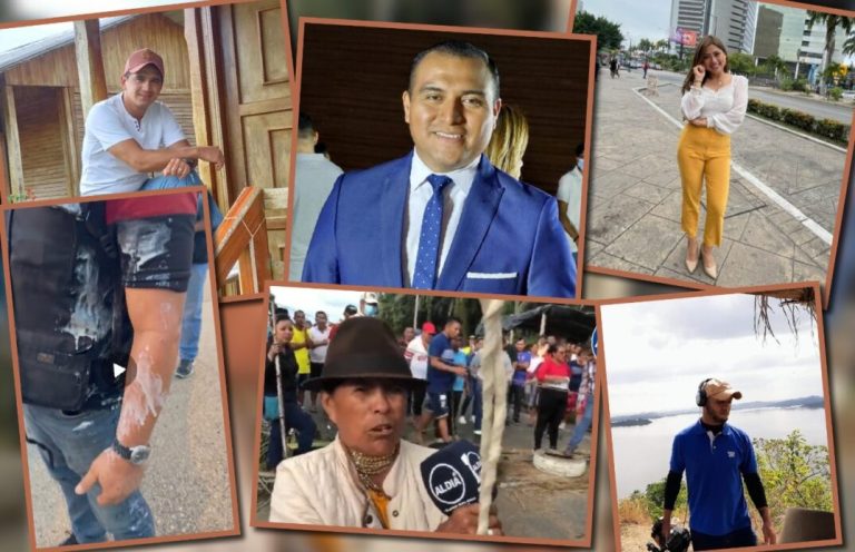 Manifestantes retuvieron a camarógrafo, amenazaron con cuchillo, lanzaron morocho y flagelaron a periodistas en Ecuador