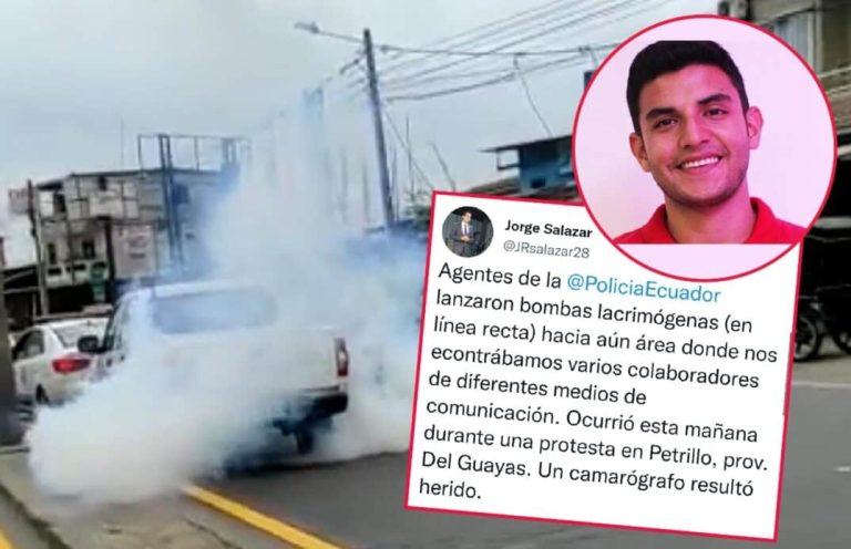 Equipos de prensa fueron afectados por gases lacrimógenos en Guayaquil, durante el paro de Ecuador