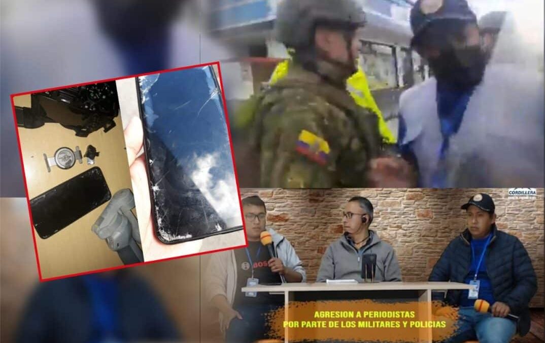 Equipos de periodistas ecuatorianos fueron destruidos por la fuerza pública