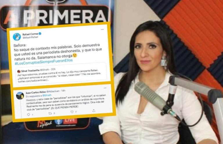 Periodista ecuatoriana es atacada en redes sociales tras mensaje del expresidente Rafael Correa