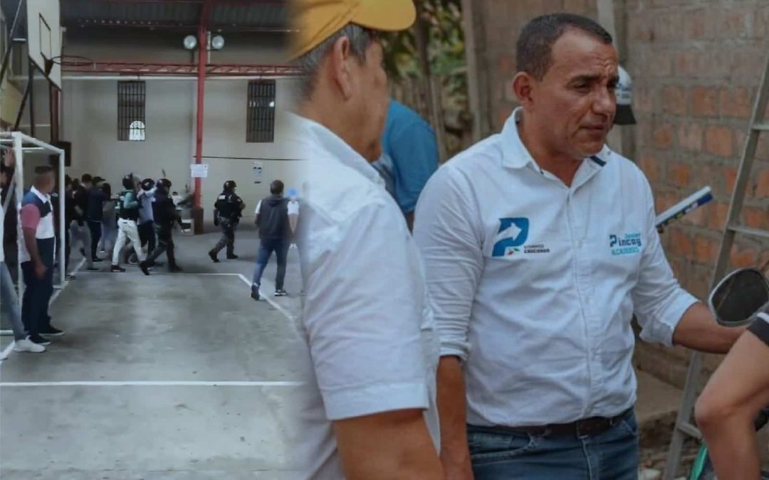 Candidato acude con fuerte resguardo policial a la votación en Ecuador